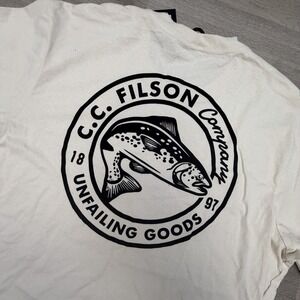 Filson Alaska Outfitter Pioneer Graphic T Shirt Mens 3XL Cream Outdoor Workwear